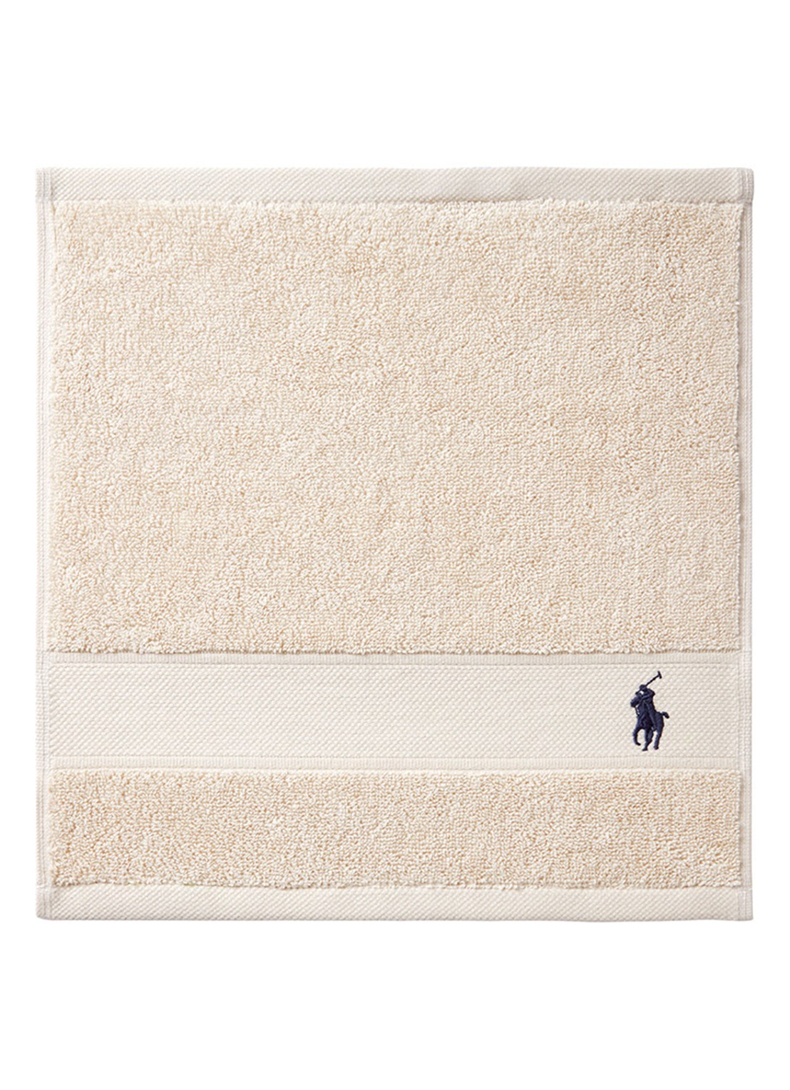 Ralph Lauren Polo Player gastendoek - 600 gr/m2 - 33 x 33 cm - voorkant 2 beige