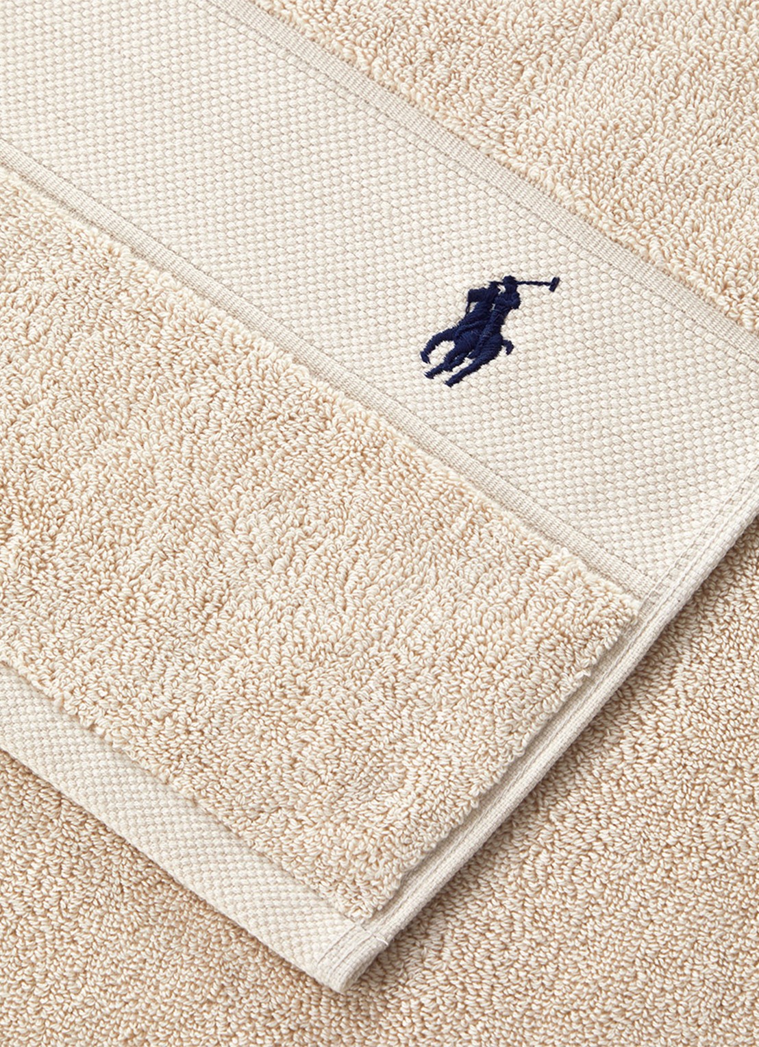 Ralph Lauren Polo Player gastendoek - 600 gr/m2 - 33 x 33 cm - voorkant 3 beige