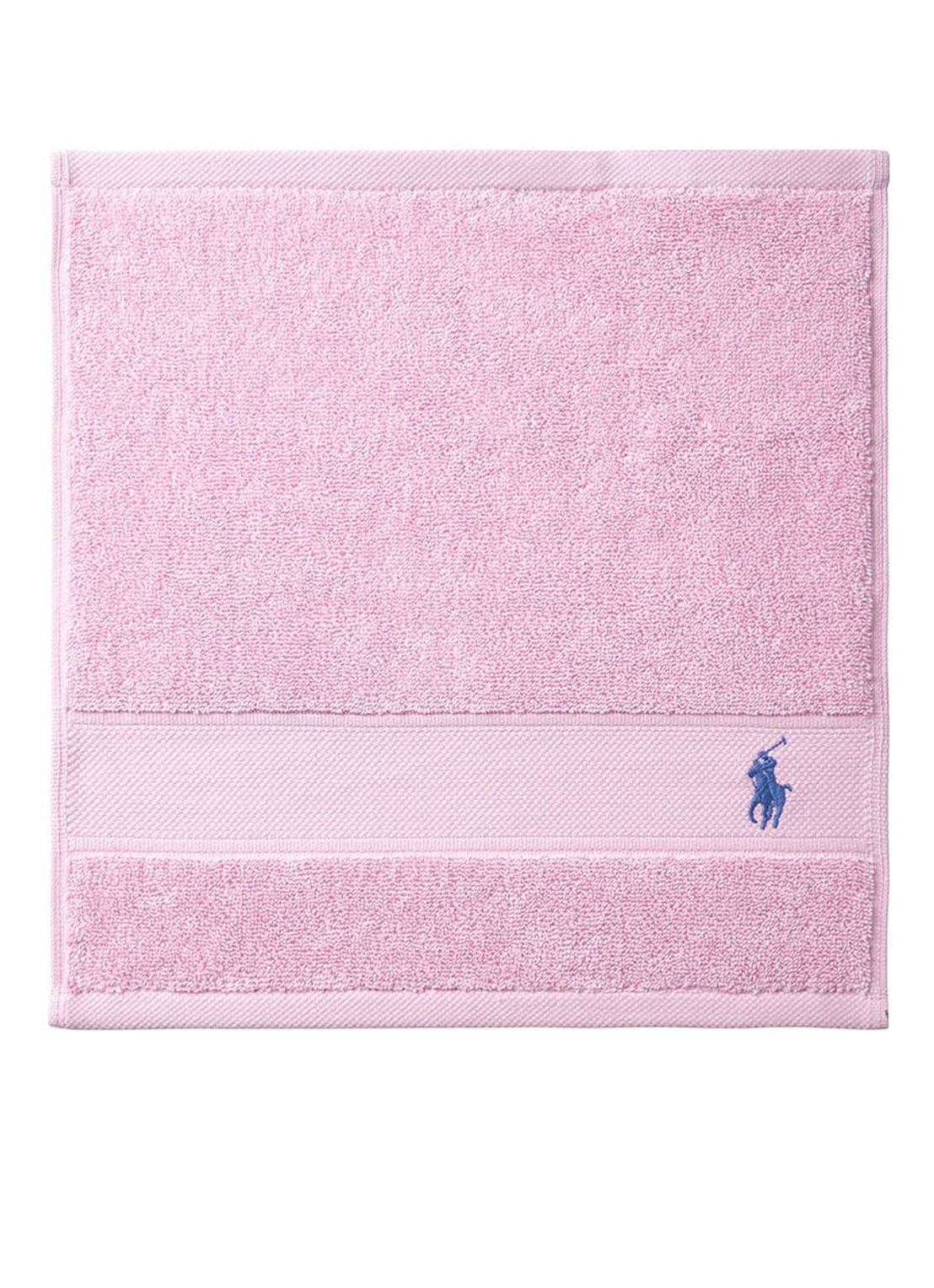 Ralph Lauren Polo Player gastendoek - 600 gr/m2 - 33 x 33 cm - voorkant 3 lichtroze