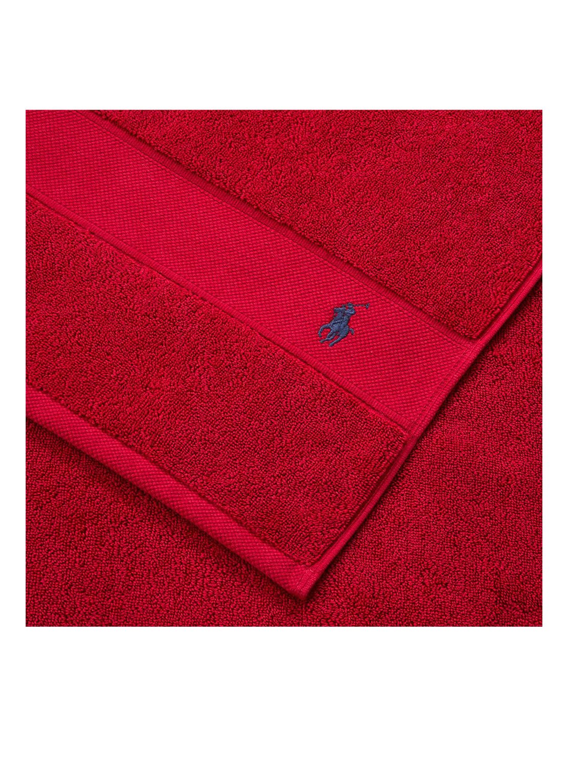 Ralph Lauren Polo Player gastendoek - 600 gr/m2 - 33 x 33 cm - voorkant 4 rood