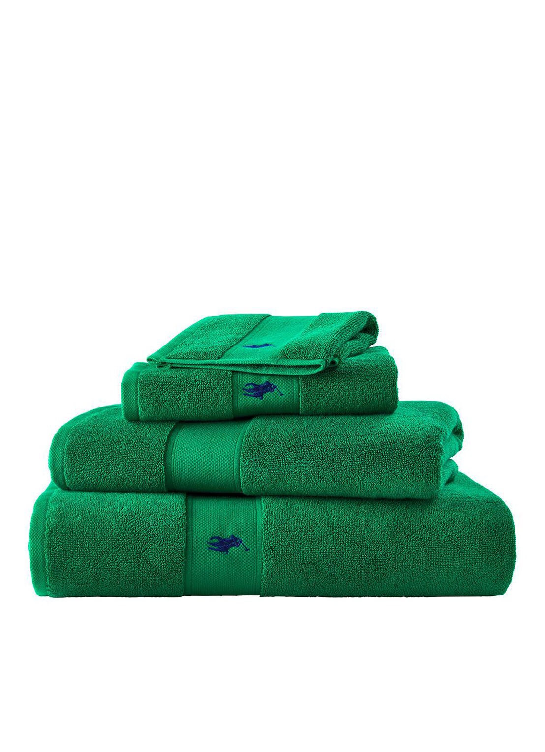 Ralph Lauren Polo Player gastendoek - 600 gr/m2 - 40 x 75 cm - detail 4 groen