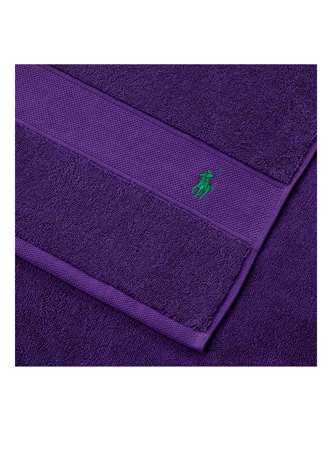 Ralph Lauren Polo Player gastendoek - 600 gr/m2 - 40 x 75 cm - voorkant 4 paars
