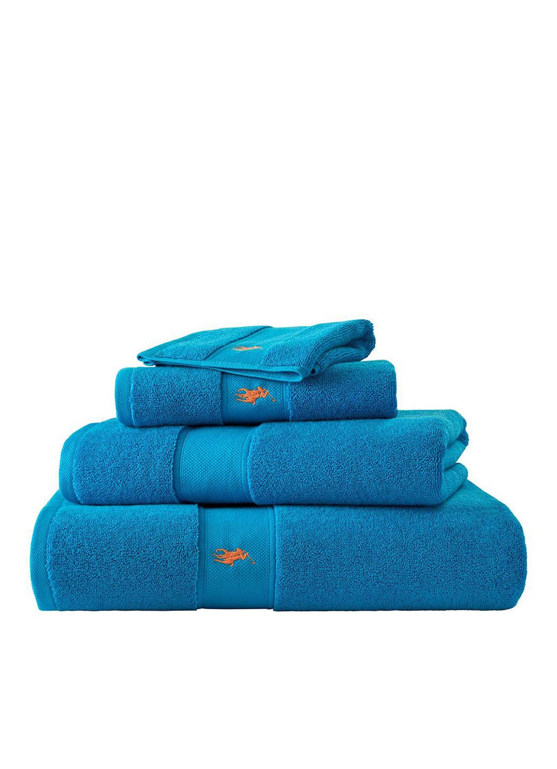 Ralph Lauren Polo Player gastendoek - 600 gr/m2 - 40 x 75 cm - detail 3 turquoise