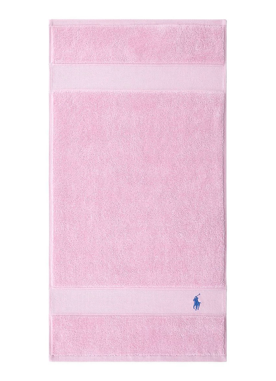 Ralph Lauren Polo Player gastendoek - 600 gr/m2 - 40 x 75 cm - voorkant 3 lichtroze