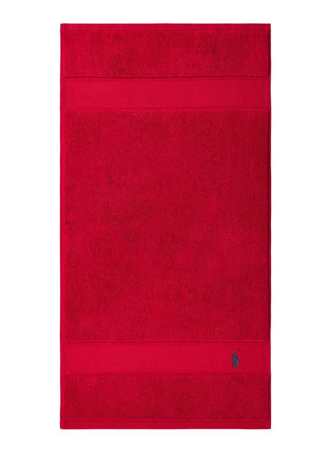 Ralph Lauren Polo Player gastendoek - 600 gr/m2 - 40 x 75 cm - voorkant 2 rood