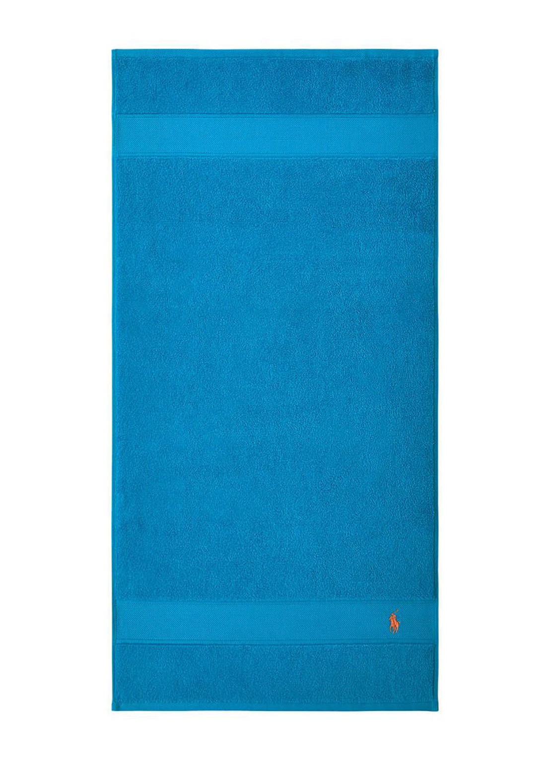 Ralph Lauren Polo Player handdoek - 600 gr/m2 - 50 x 100 cm - voorkant turquoise