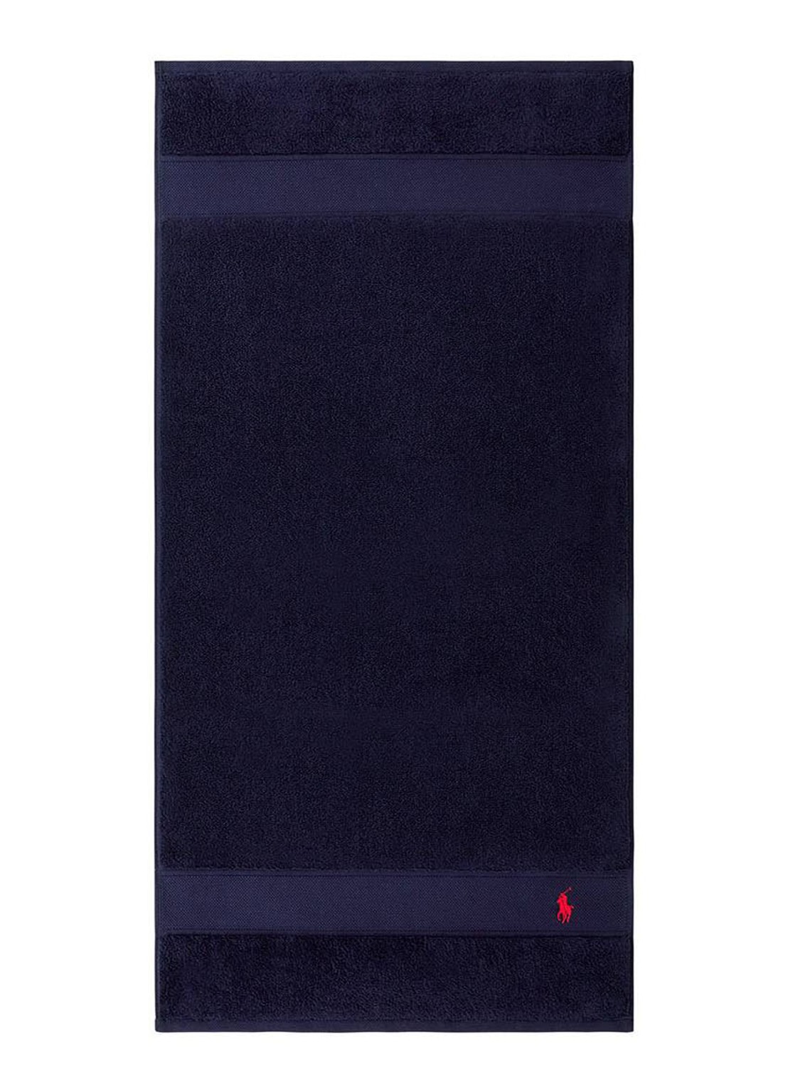 Ralph Lauren Polo Player handdoek - 600 gr/m2 - 50 x 100 cm - voorkant 3 donkerblauw