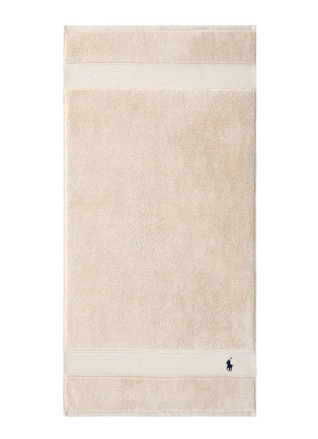 Ralph Lauren Polo Player handdoek - 600 gr/m2 - 50 x 100 cm - voorkant 3 beige