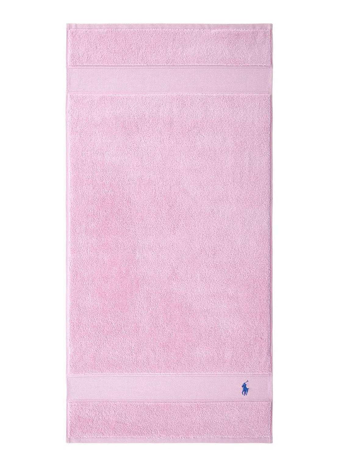 Ralph Lauren Polo Player handdoek - 600 gr/m2 - 50 x 100 cm - voorkant lichtroze