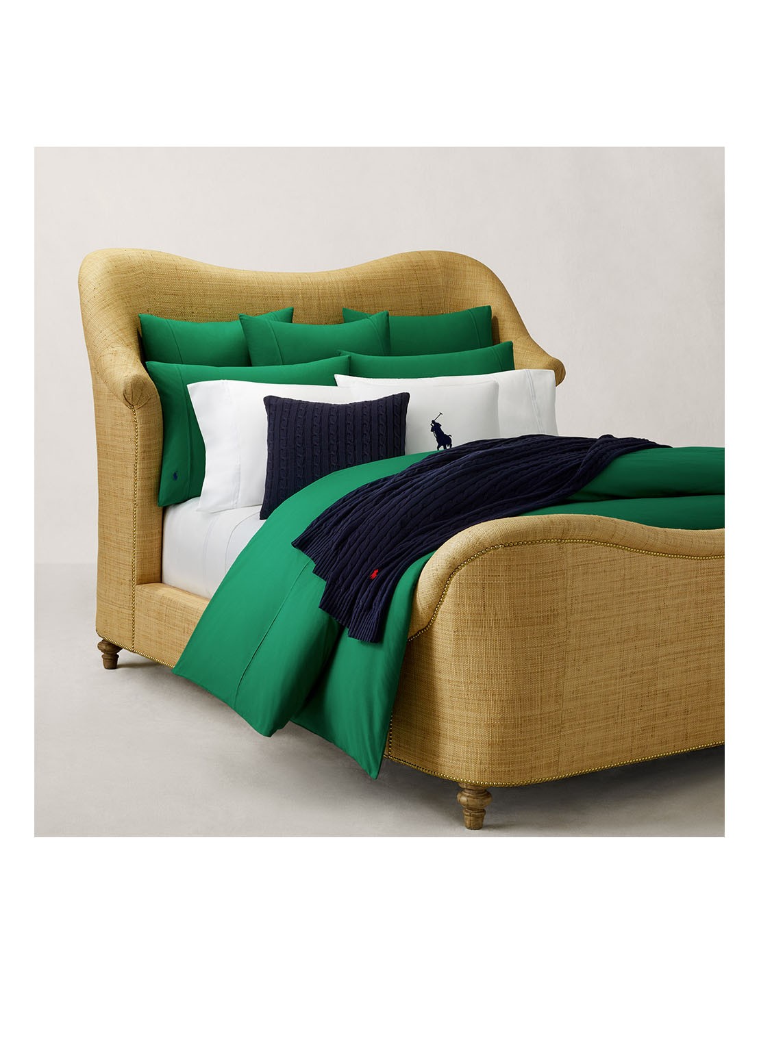 Ralph Lauren Polo Player kussensloop van katoen perkal in 2-pack - voorkant 10 groen