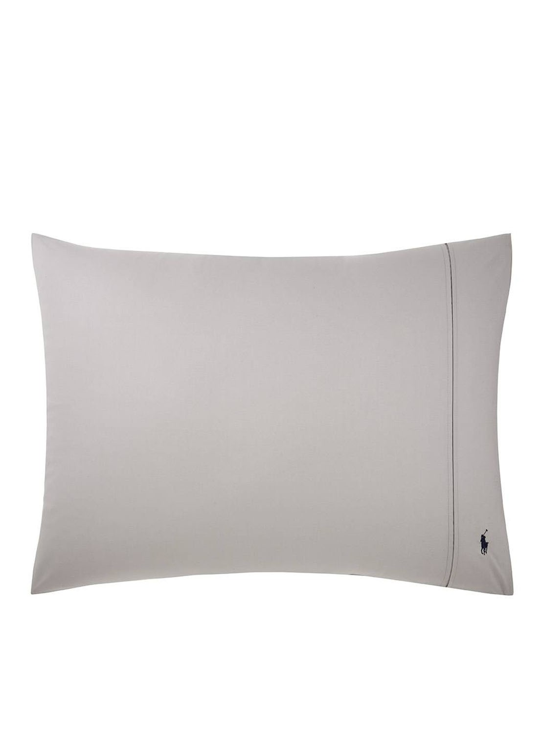 Ralph Lauren Polo Player kussensloop van katoen perkal in 2-pack - voorkant lichtgrijs