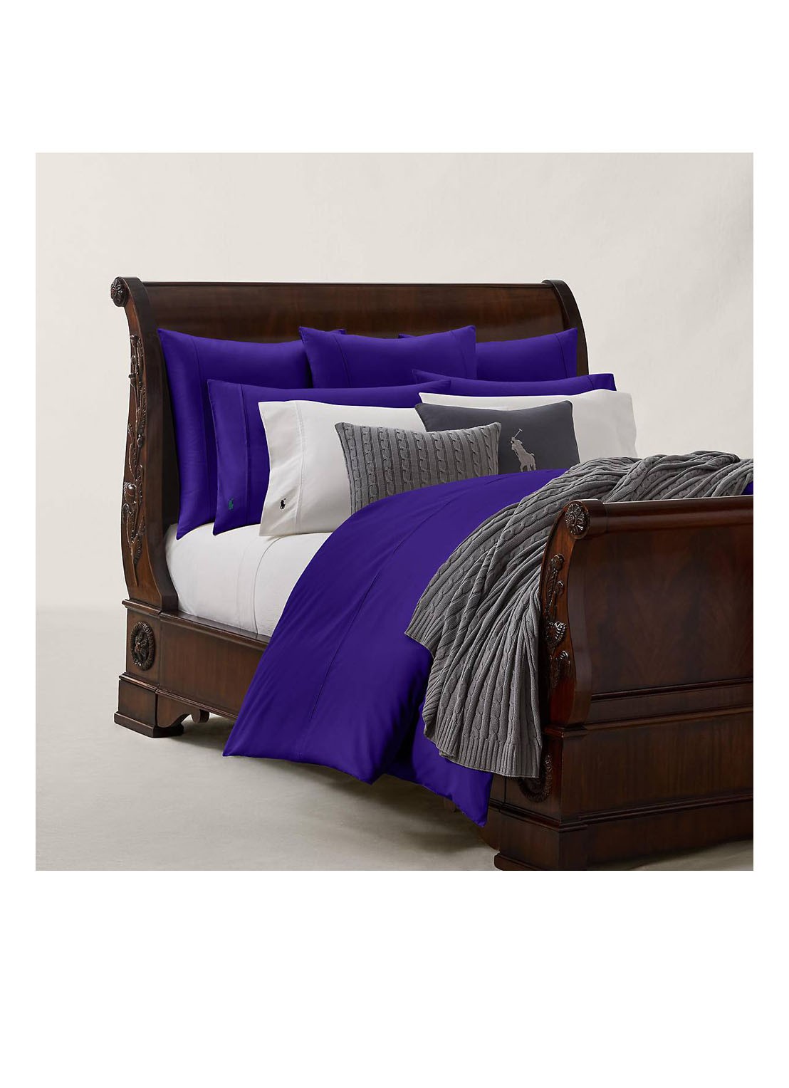 Ralph Lauren Polo Player kussensloop van katoen perkal in 2-pack - detail 7 paars