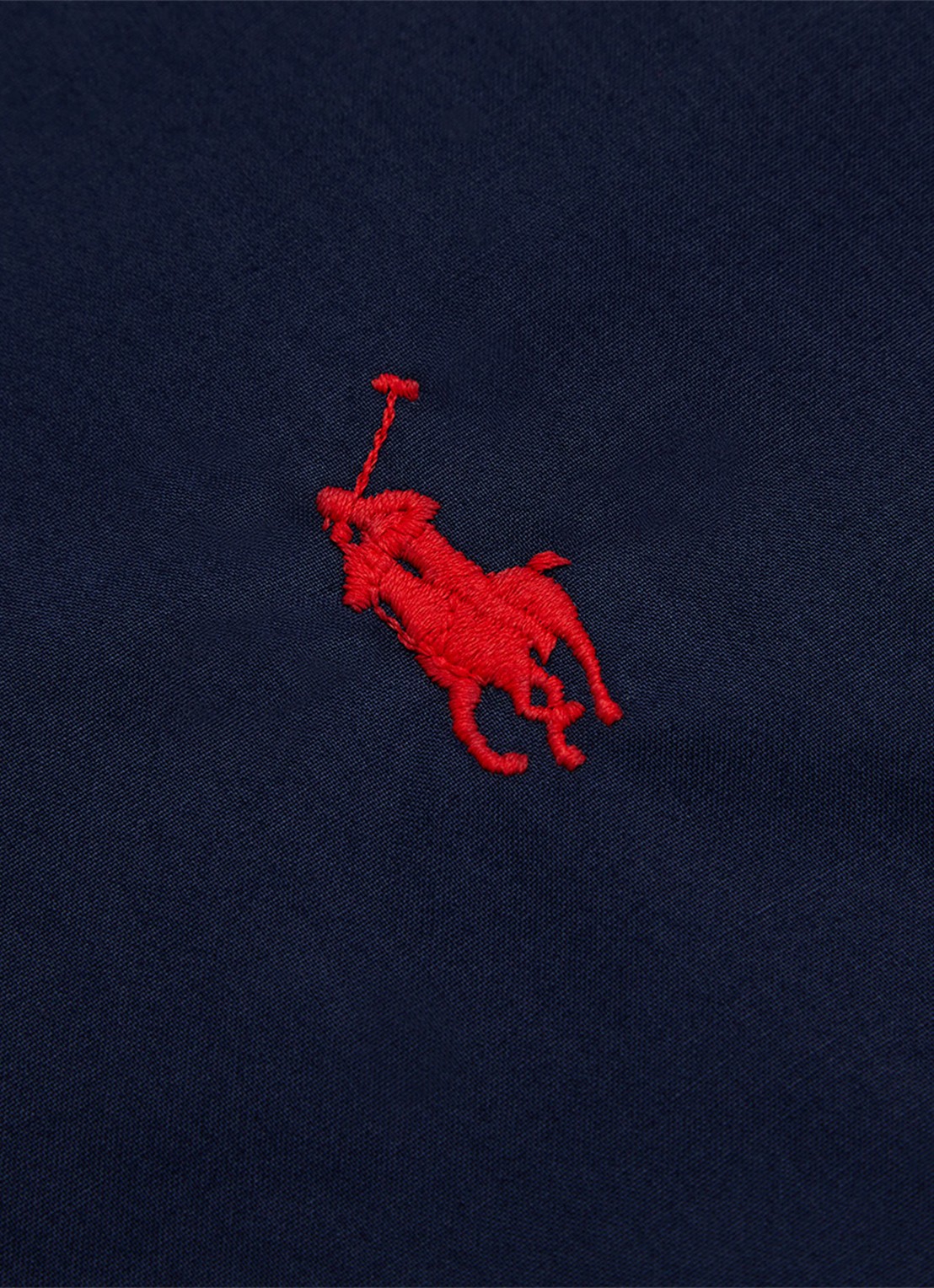 Ralph Lauren Polo Player Ruffle kussensloop van katoen perkal 80TC - achterkant donkerblauw