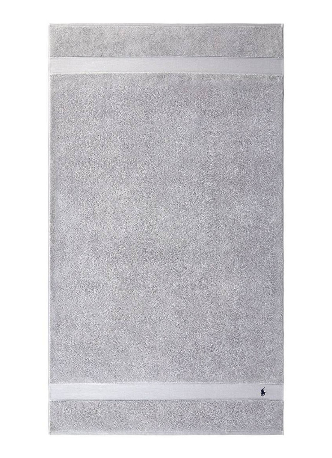 Ralph Lauren Polo Player strandlaken - 600gr/m2 - 90 x 160 cm - voorkant 3 lichtgrijs