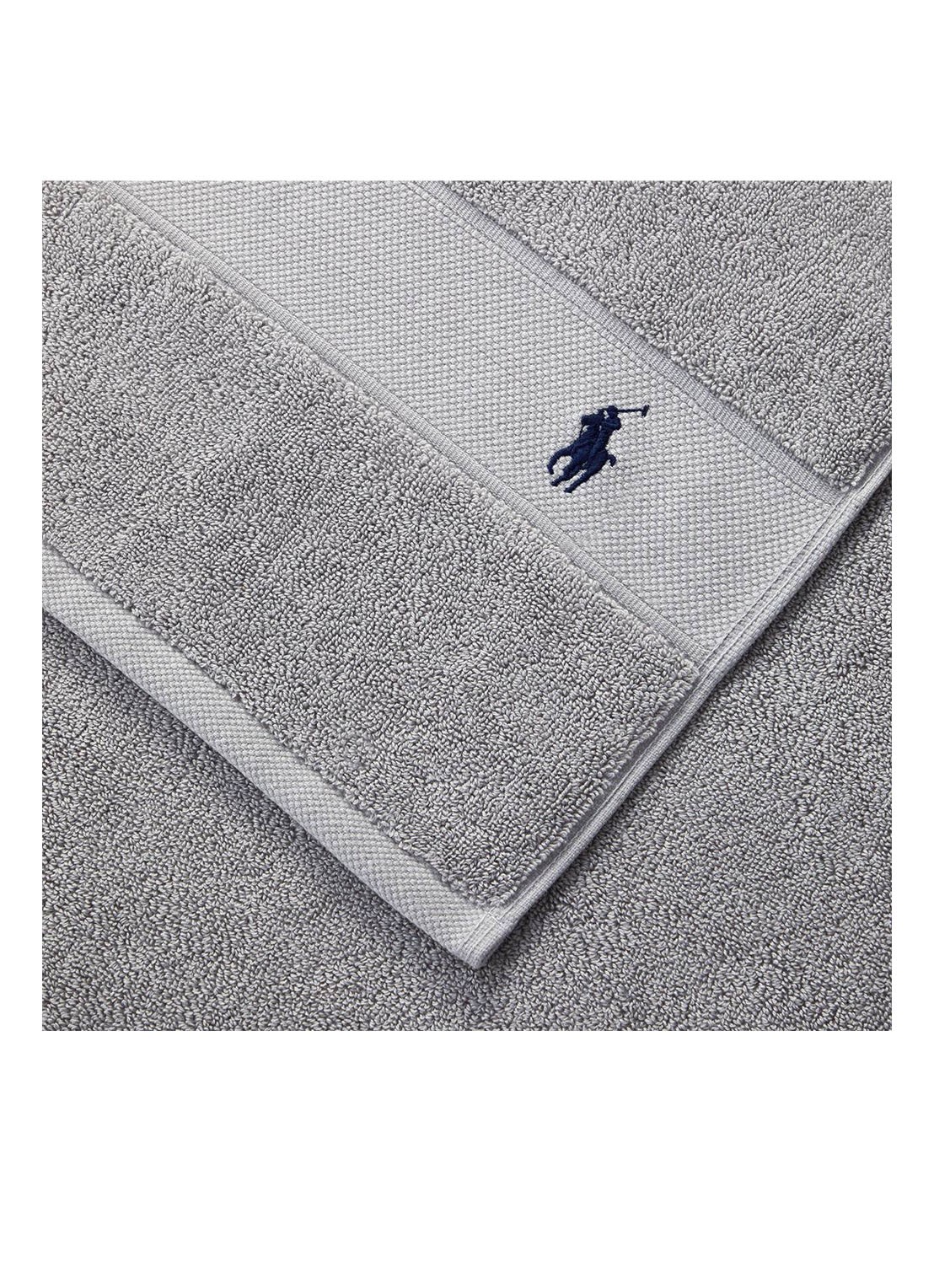 Ralph Lauren Polo Player strandlaken - 600gr/m2 - 90 x 160 cm - voorkant 4 lichtgrijs