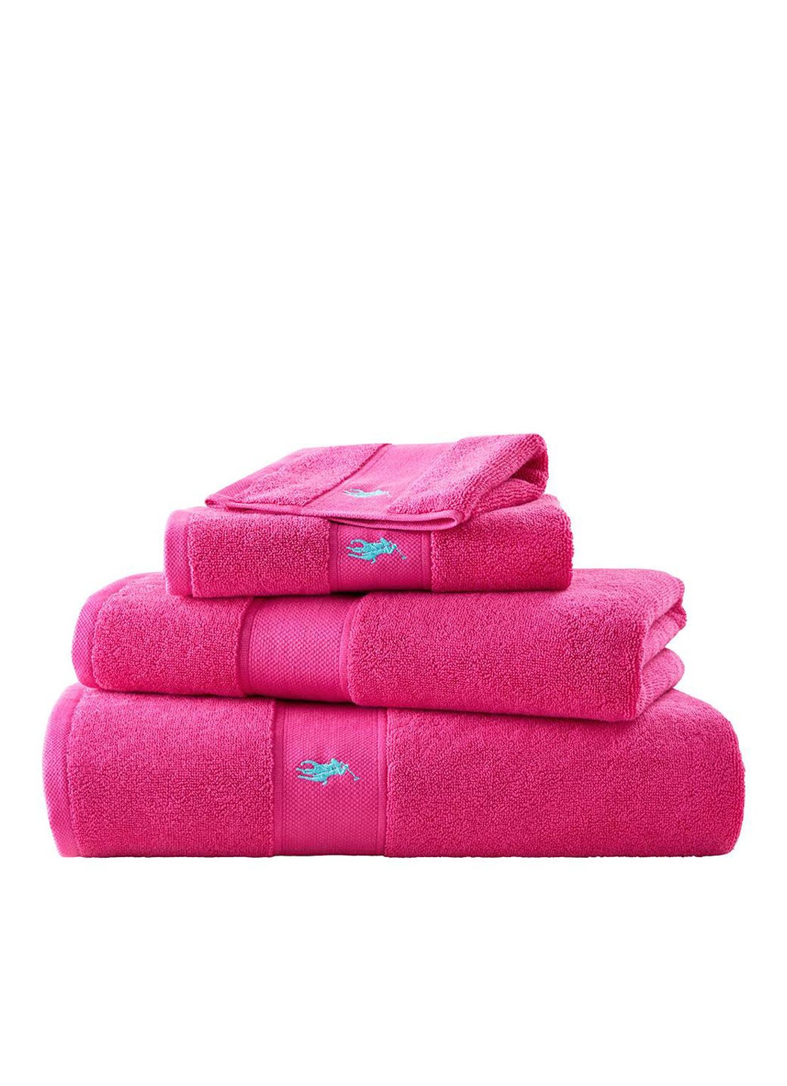 Ralph Lauren Polo Player strandlaken - 600gr/m2 - 90 x 160 cm - detail 2 fuchsia