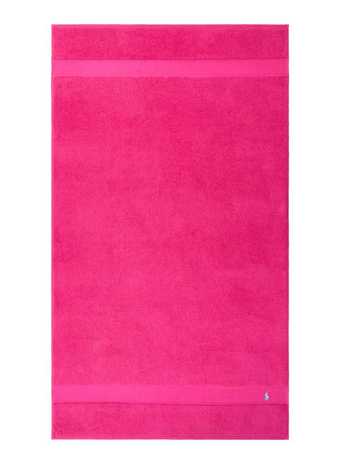 Ralph Lauren Polo Player strandlaken - 600gr/m2 - 90 x 160 cm - voorkant 3 fuchsia