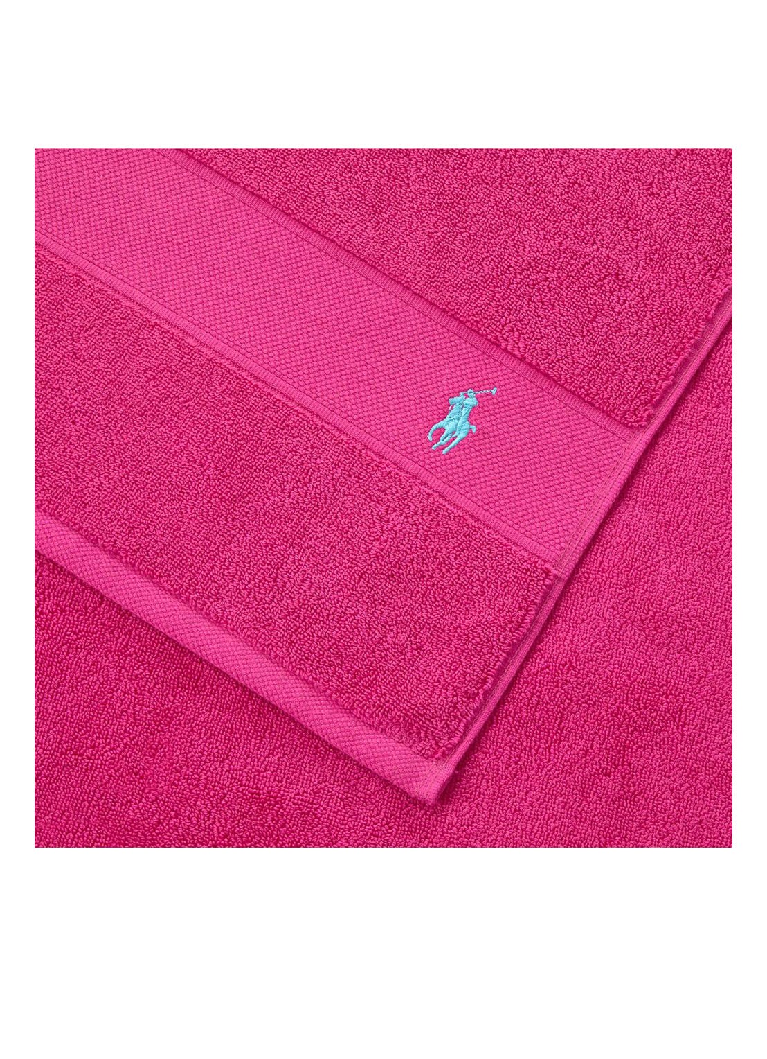 Ralph Lauren Polo Player strandlaken - 600gr/m2 - 90 x 160 cm - voorkant 4 fuchsia