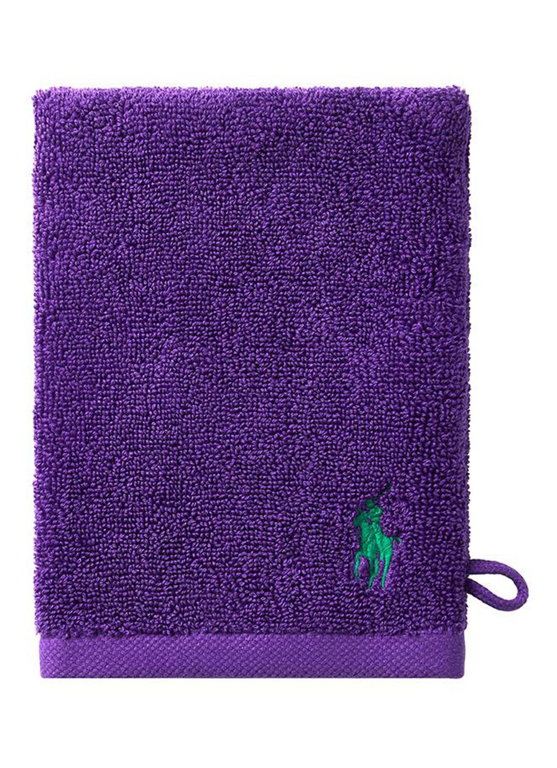 Ralph Lauren Polo Player washand - 15 x 21 cm - voorkant paars
