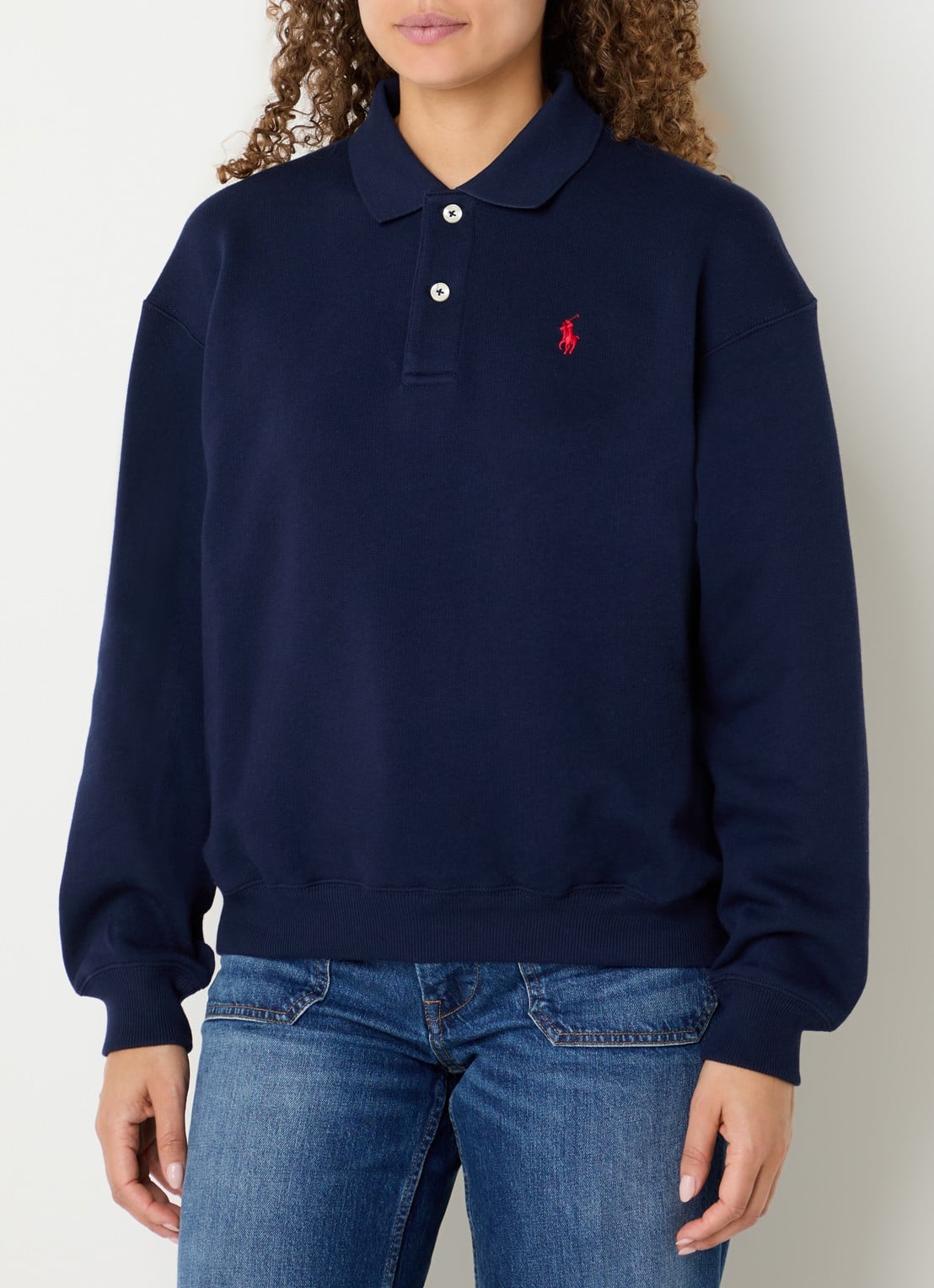 Ralph Lauren Polo van piqué katoen - detail 4 donkerblauw