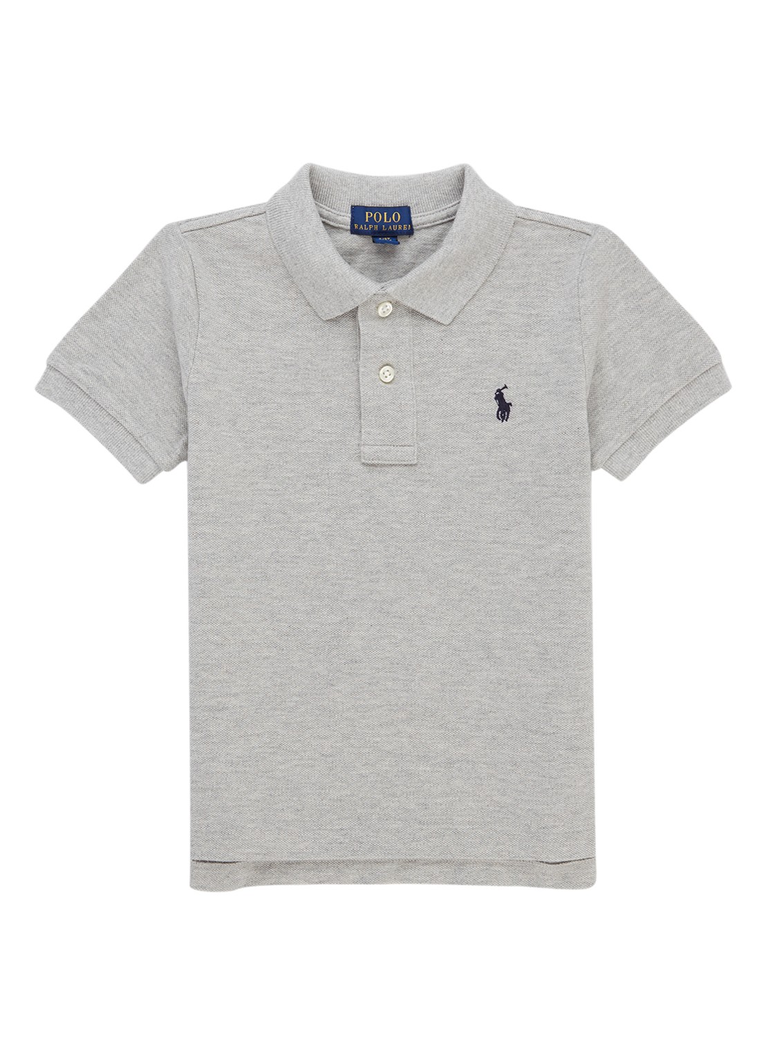 Ralph Lauren Polo van piqué katoen - voorkant grijsmele