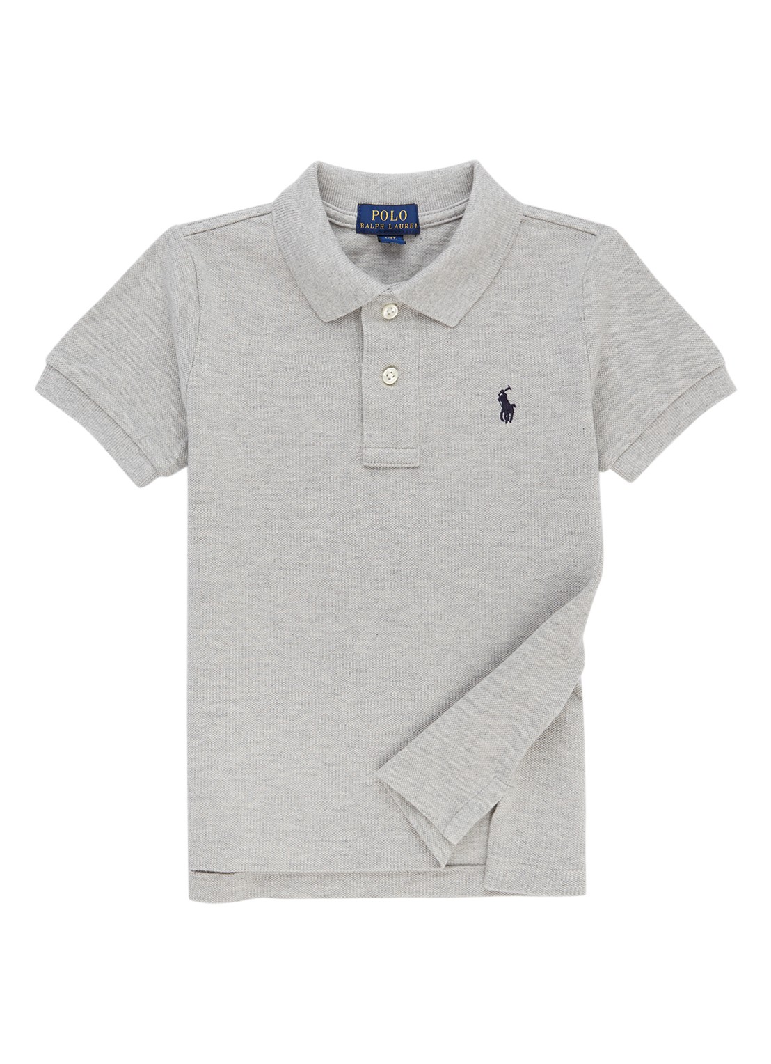 Ralph Lauren Polo van piqué katoen - voorkant 2 grijsmele