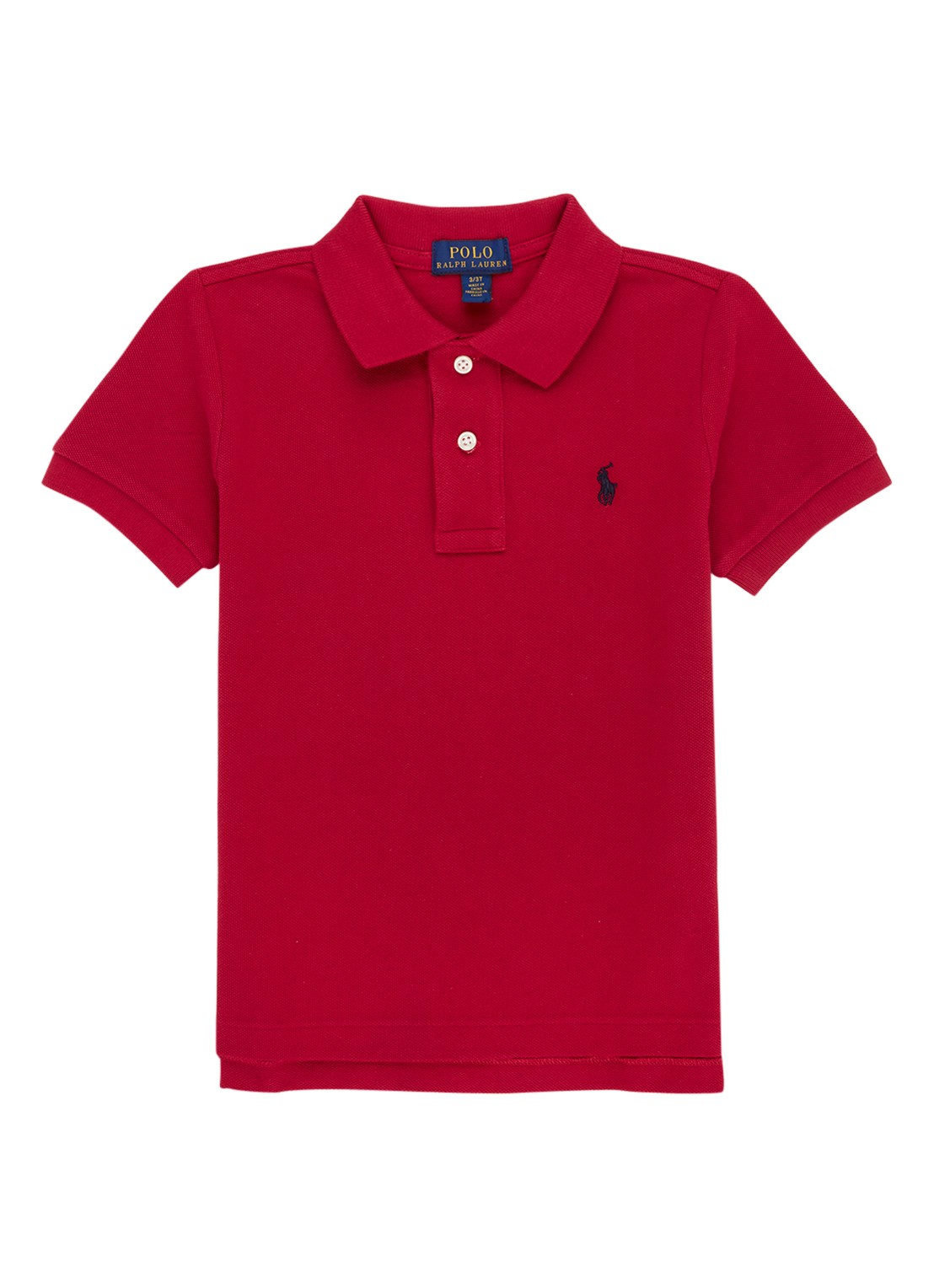 Ralph Lauren Polo van piqué katoen - voorkant steenrood