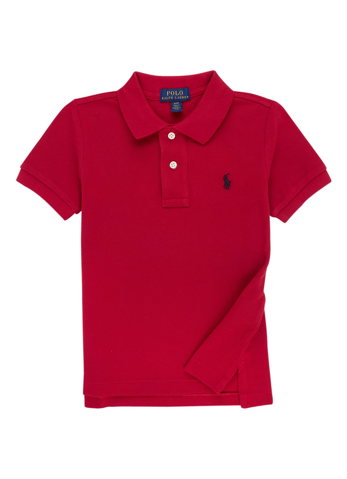 Ralph Lauren Polo van piqué katoen - voorkant 2 steenrood