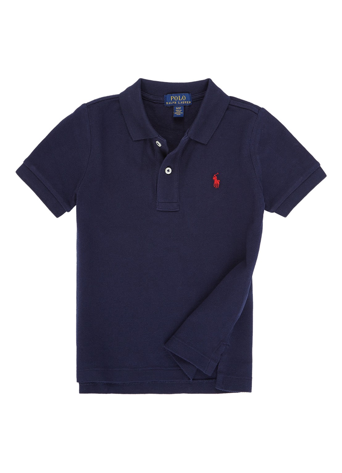 Ralph Lauren Polo van piqué katoen - voorkant 3 donkerblauw
