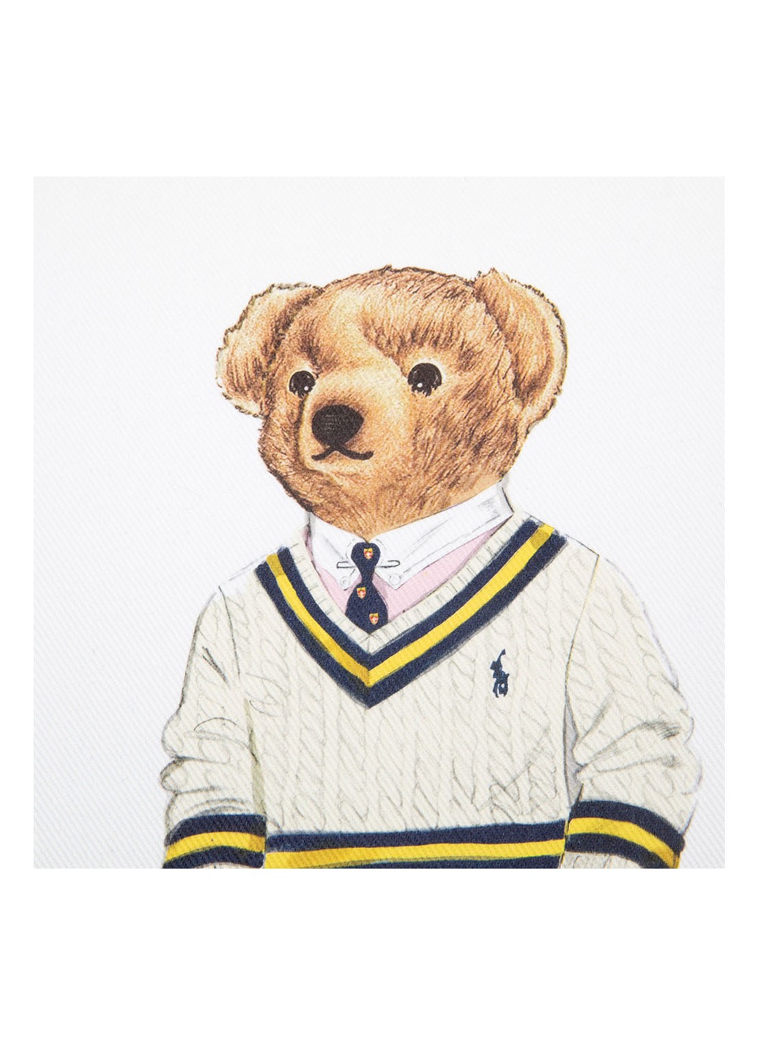 Ralph Lauren Preppy Hampton Bear kussensloop 50 x 50 cm - detail 4 wit