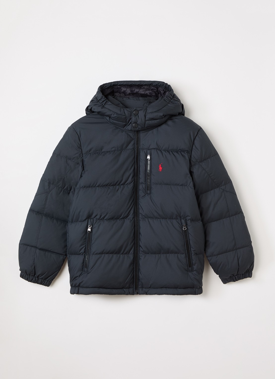 Ralph Lauren Puffer jack met afneembare capuchon - voorkant zwart