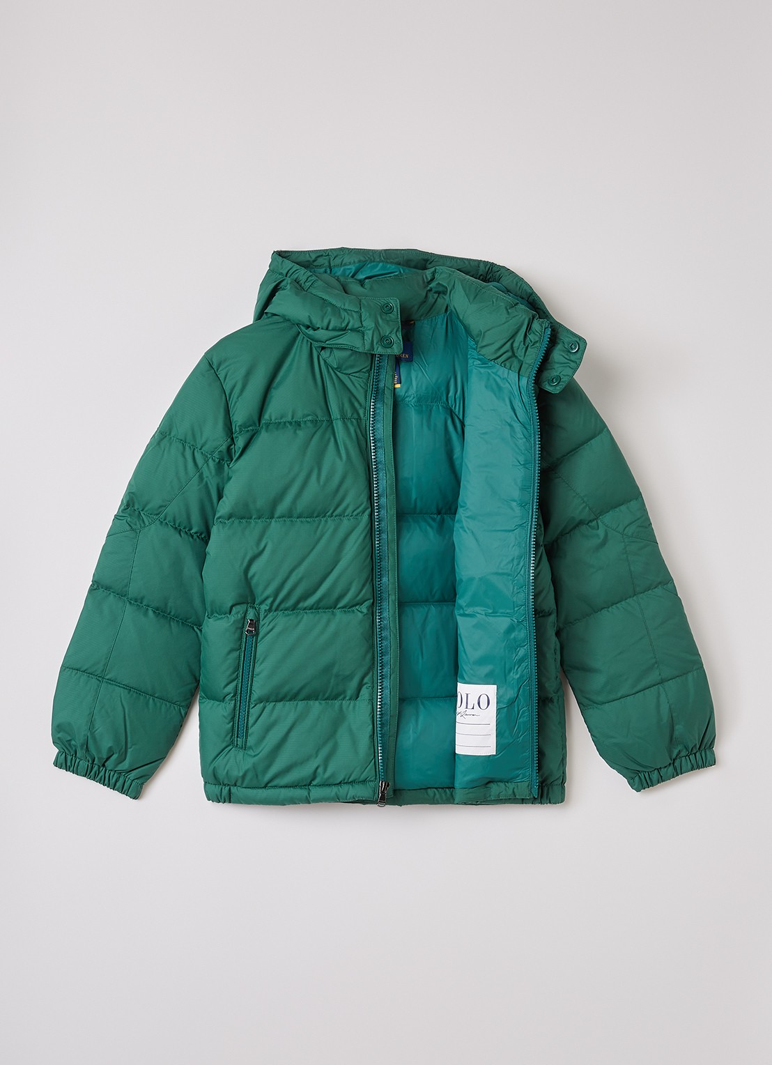 Ralph Lauren Puffer jack met afneembare capuchon - voorkant 2 donkergroen