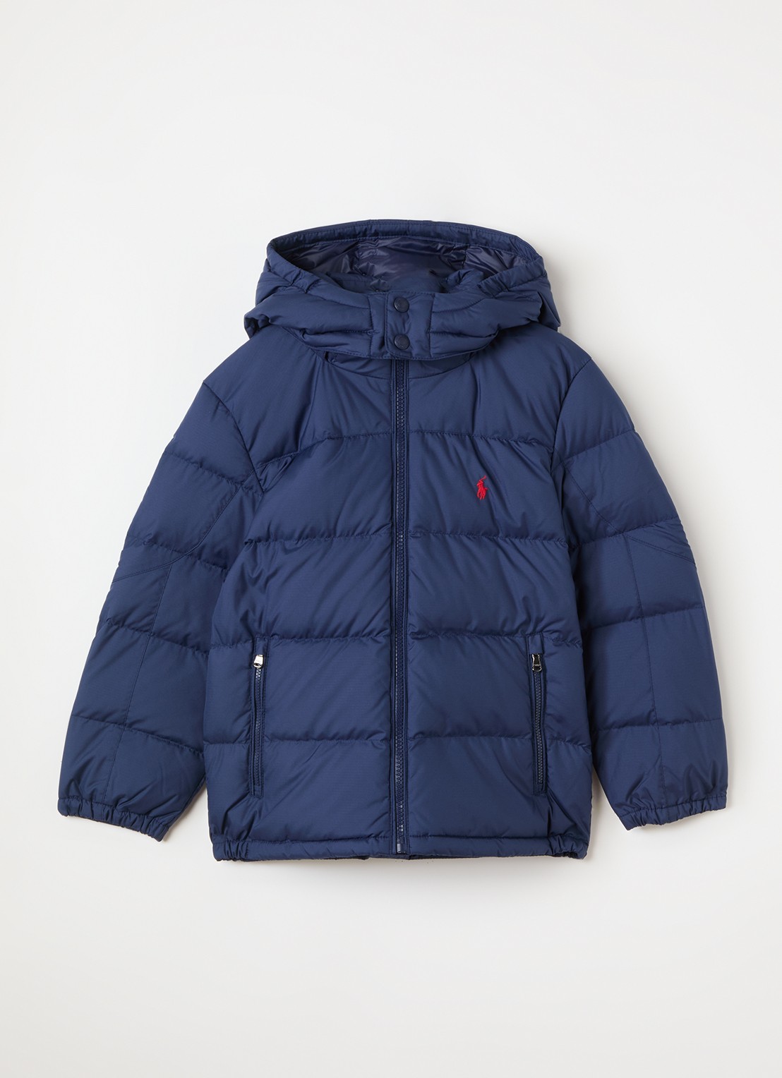 Ralph Lauren Puffer jack met afneembare capuchon - voorkant 2 donkerblauw