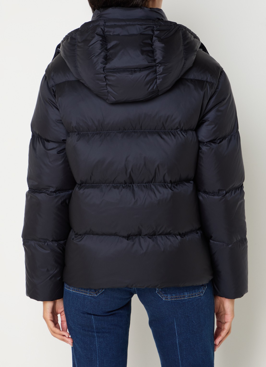 Ralph Lauren Puffer jack met donsvulling en afneembare capuchon - achterkant 4 donkerblauw