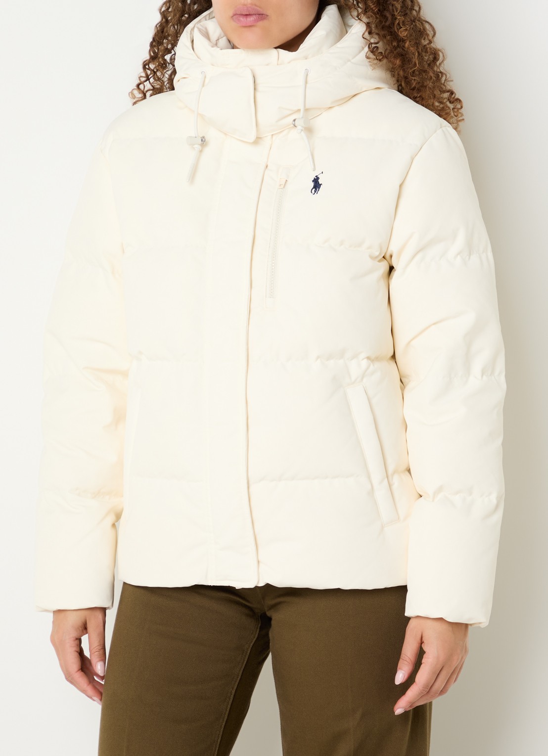 Ralph Lauren Puffer jack met donsvulling en afneembare capuchon - detail 4 creme