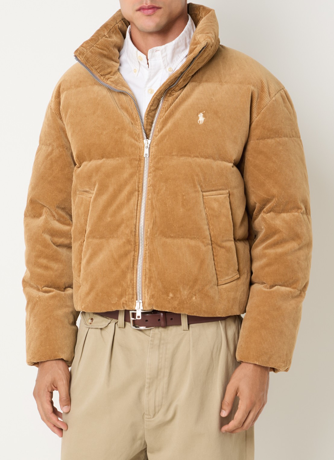 Ralph Lauren Puffer jack met donsvulling en afneembare capuchon - detail 3 oranje