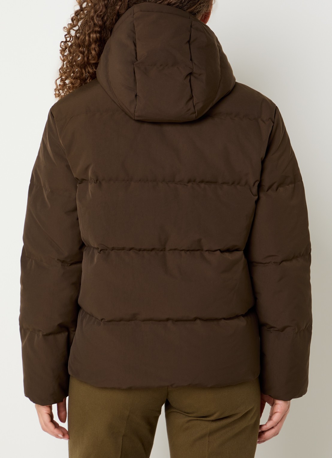 Ralph Lauren Puffer jack met donsvulling en afneembare capuchon - achterkant bruin