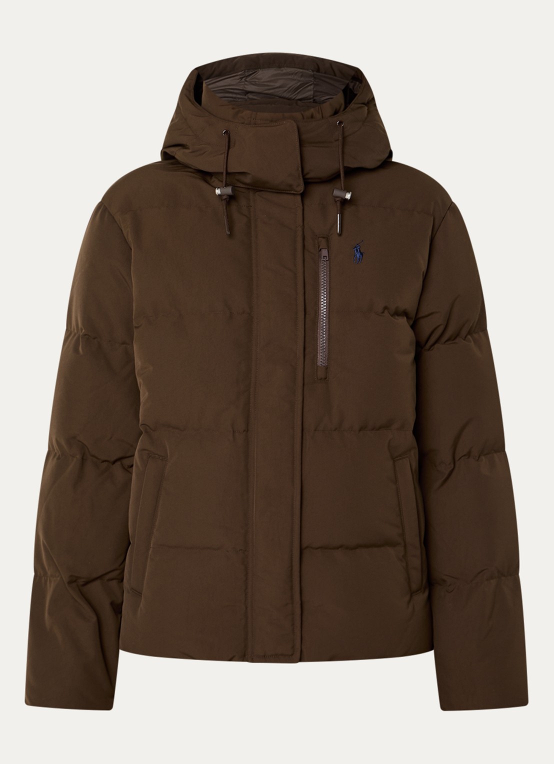 Ralph Lauren Puffer jack met donsvulling en afneembare capuchon - voorkant 3 bruin