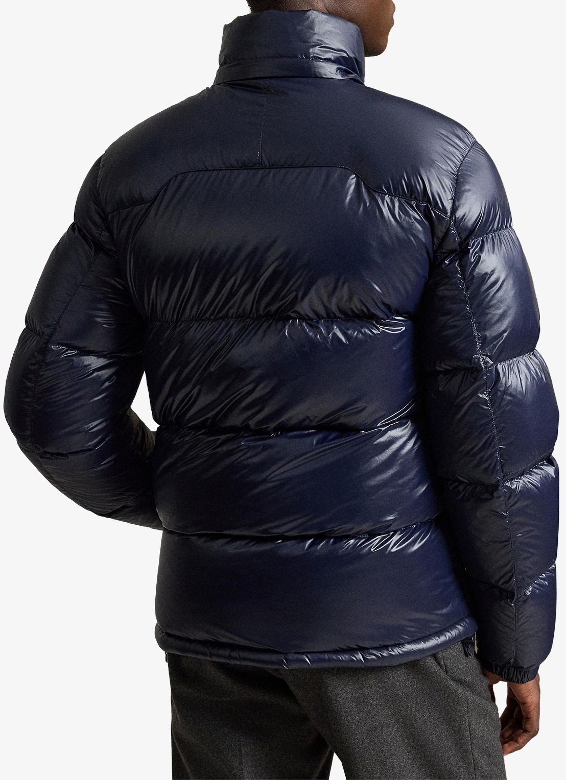 Ralph Lauren Puffer jack met donsvulling en capuchon - achterkant 5 collection navy glossy / donkerblauw