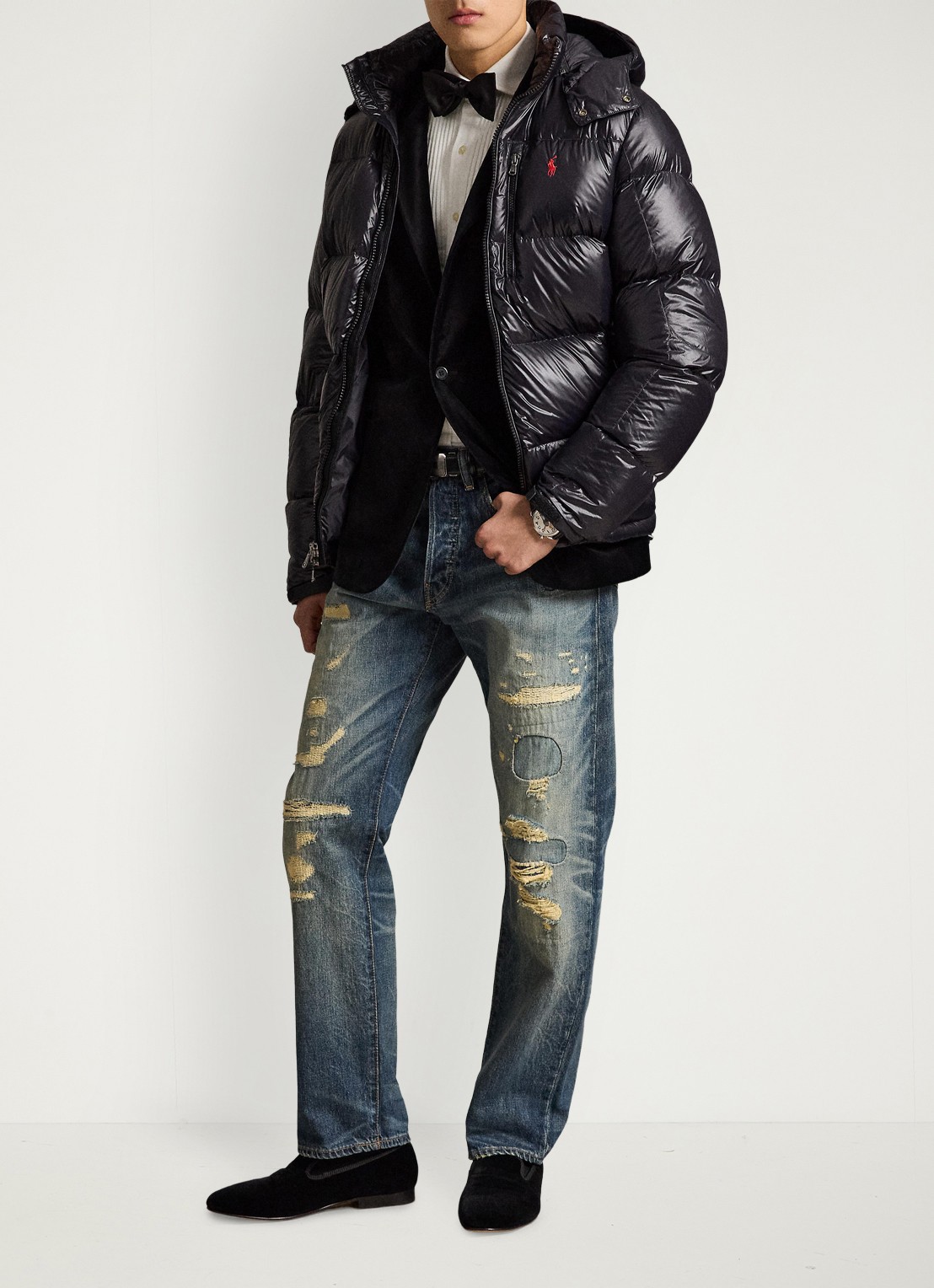 Ralph Lauren Puffer jack met donsvulling en capuchon - detail 2 polo black glossy / zwart