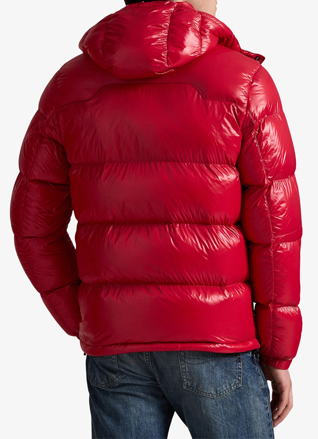 Ralph Lauren Puffer jack met donsvulling en capuchon - achterkant red glossy / rood