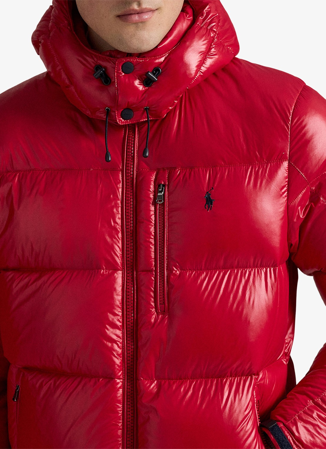 Ralph Lauren Puffer jack met donsvulling en capuchon - detail 5 red glossy / rood