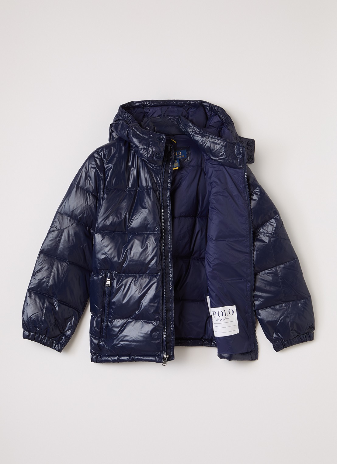 Ralph Lauren Puffer jack met donsvulling - voorkant 3 donkerblauw