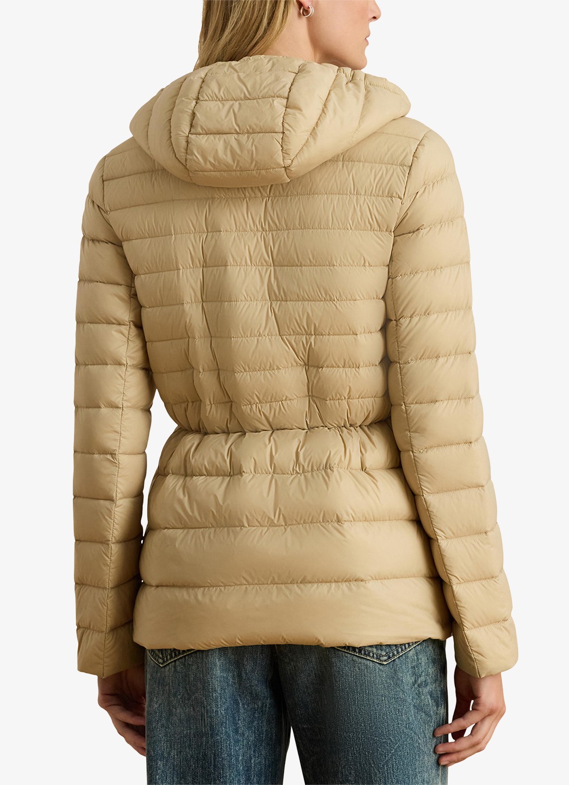 Ralph Lauren Puffer jas met donsvulling en steekzakken - achterkant birch tan / beige