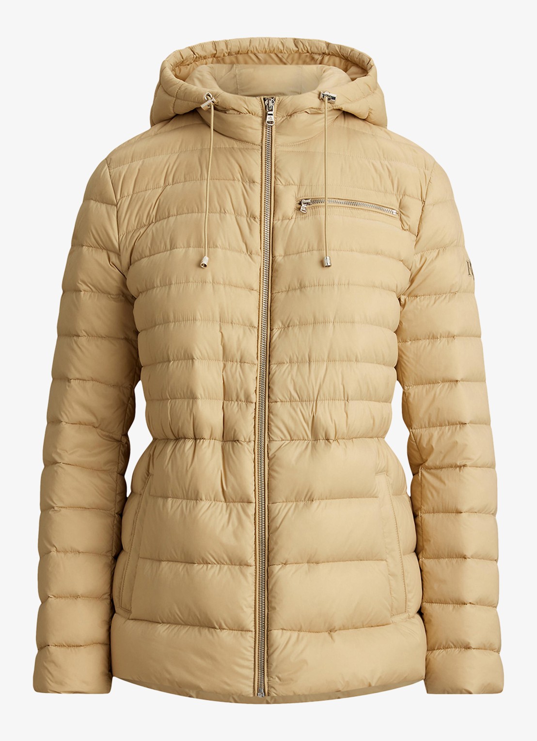 Ralph Lauren Puffer jas met donsvulling en steekzakken - voorkant 4 birch tan / beige