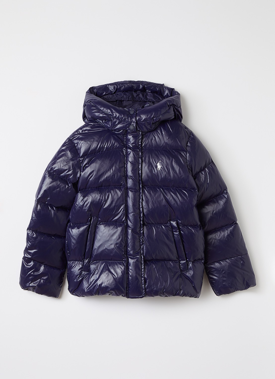 Ralph Lauren Pufferjack met donsvulling en ritszakken - voorkant 2 donkerblauw