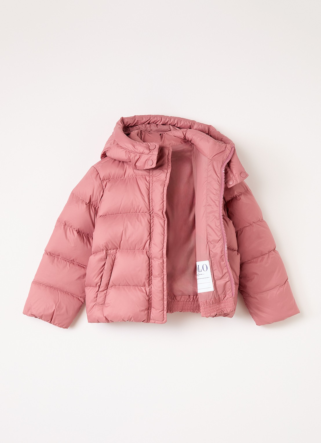 Ralph Lauren Pufferjack met donsvulling en ritszakken - voorkant 4 roze