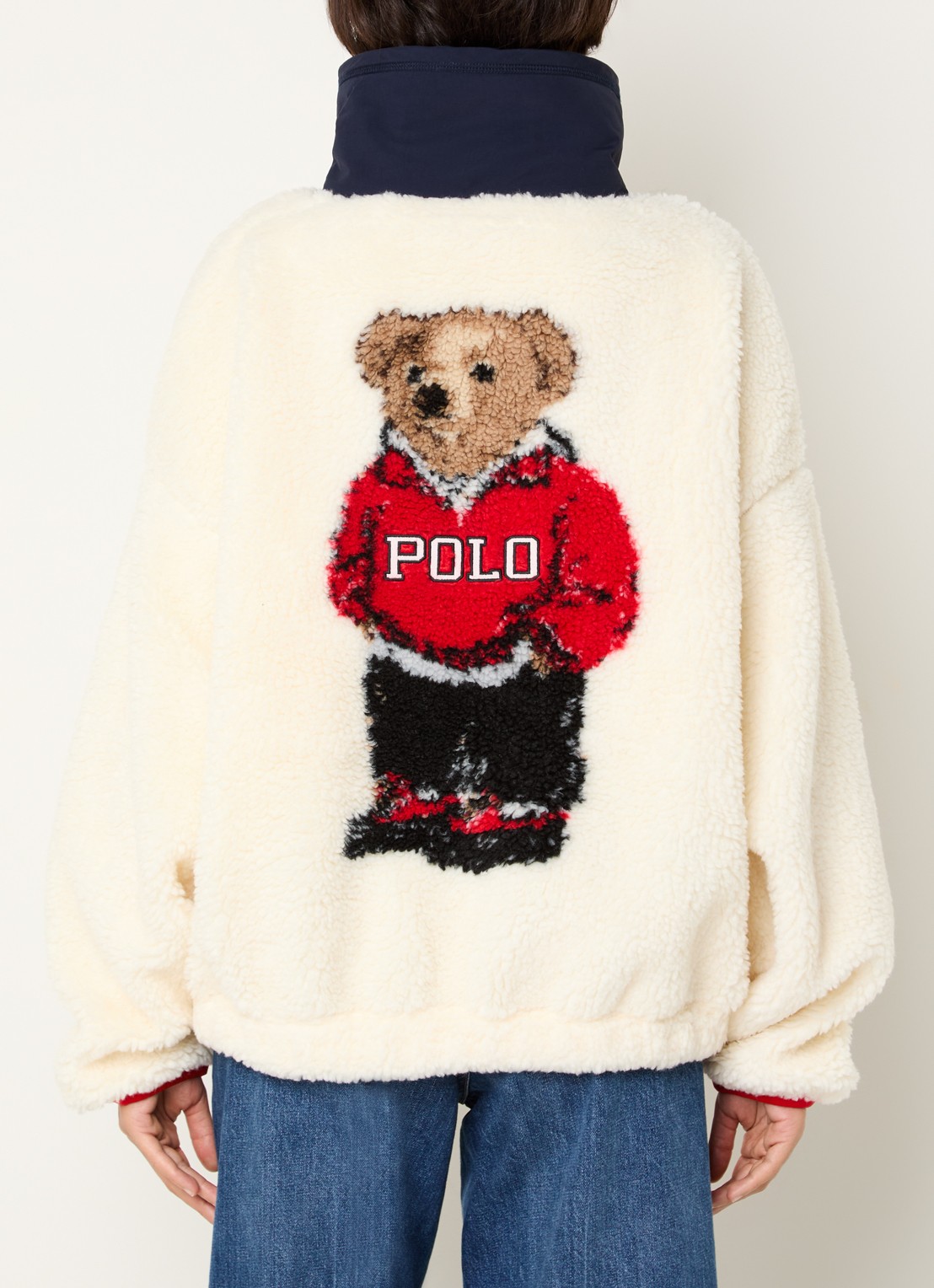 Ralph Lauren Pullover met logo en backprint - detail 3 gebroken wit