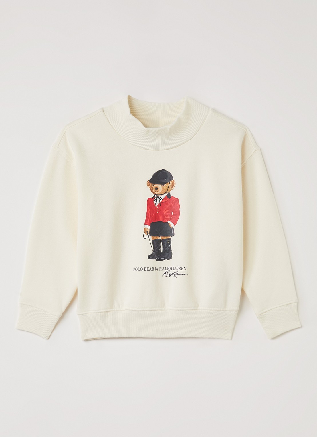Ralph Lauren Pullover met logoborduring - voorkant gebroken wit
