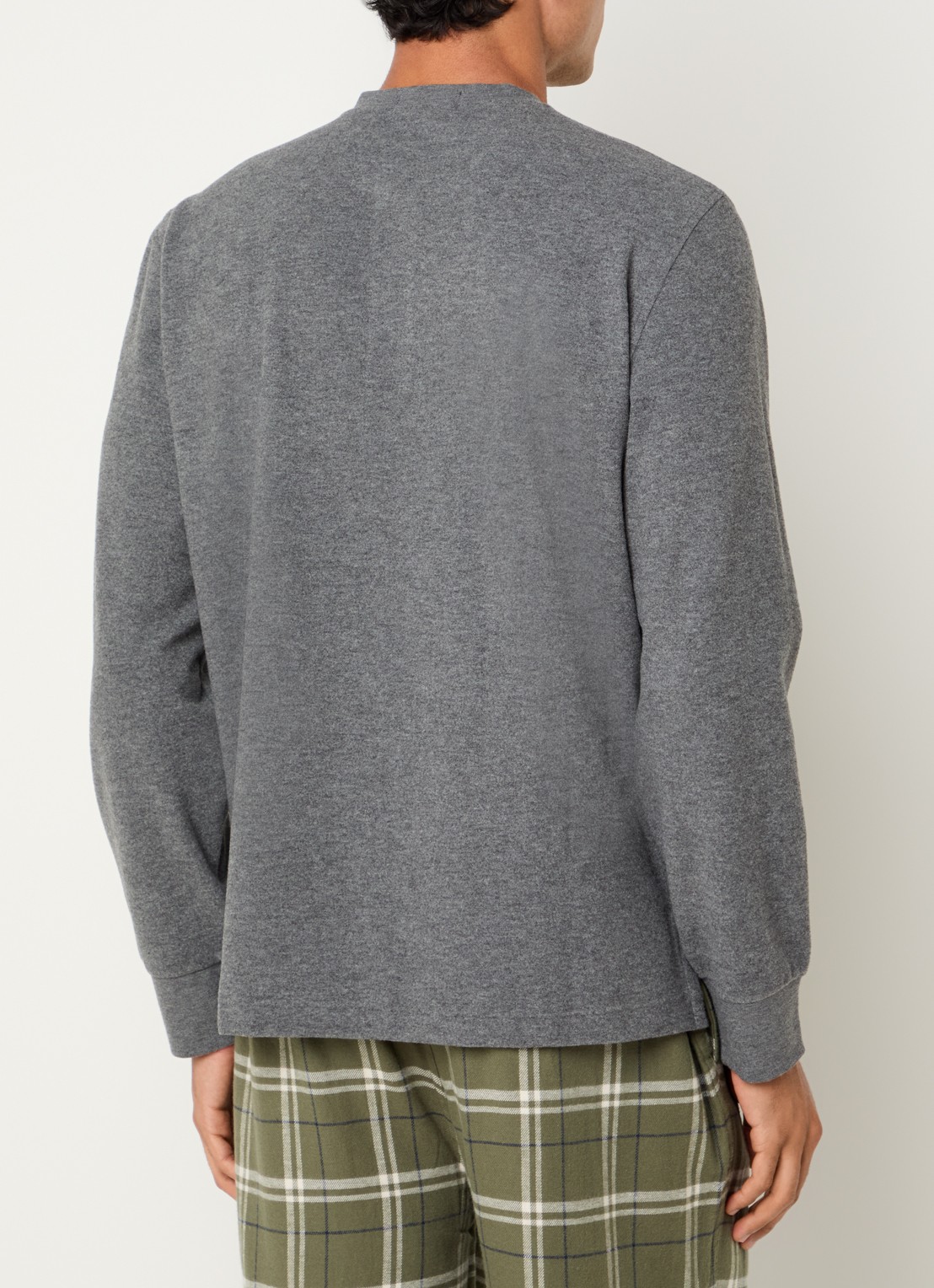 Ralph Lauren Pyjama top met logoborduring - achterkant grijs